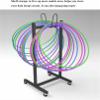 KYTGFH Floor Jump Hoop Rope Storage Rack, Metal, Mobile Hula Hoop Holder Stand, Space-Saving, Gym Exercise Hula Hoop Display Holde, for Home Gym Office, 31.4In view 3