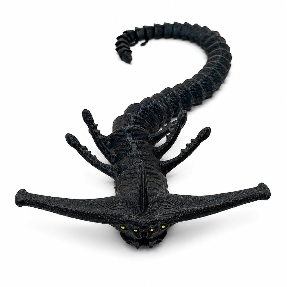 3D Printed Flexible Mythical Sea Monster Toys, Leviathan