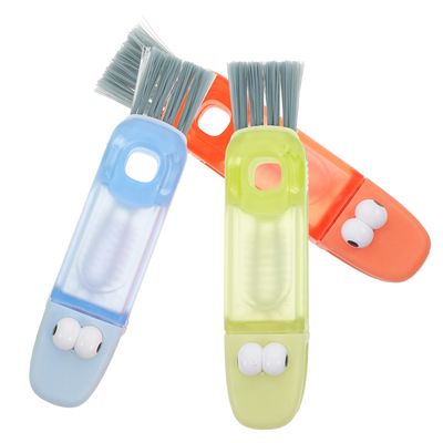 SECFOU 3pcs Multi-use Bottle Cleaning Brush Set for Bottles with Groove and Lid Scrubber for Narrow Neck Cups and Insulated Flask Cleaning