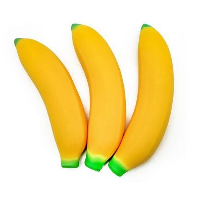 3pcs Fake Banana Strawberry Stress Relief Fidget Toy, Desk Accessory, Lightweight Squeeze Toy for Adults, Novelty Office Decor & Relaxation Tool