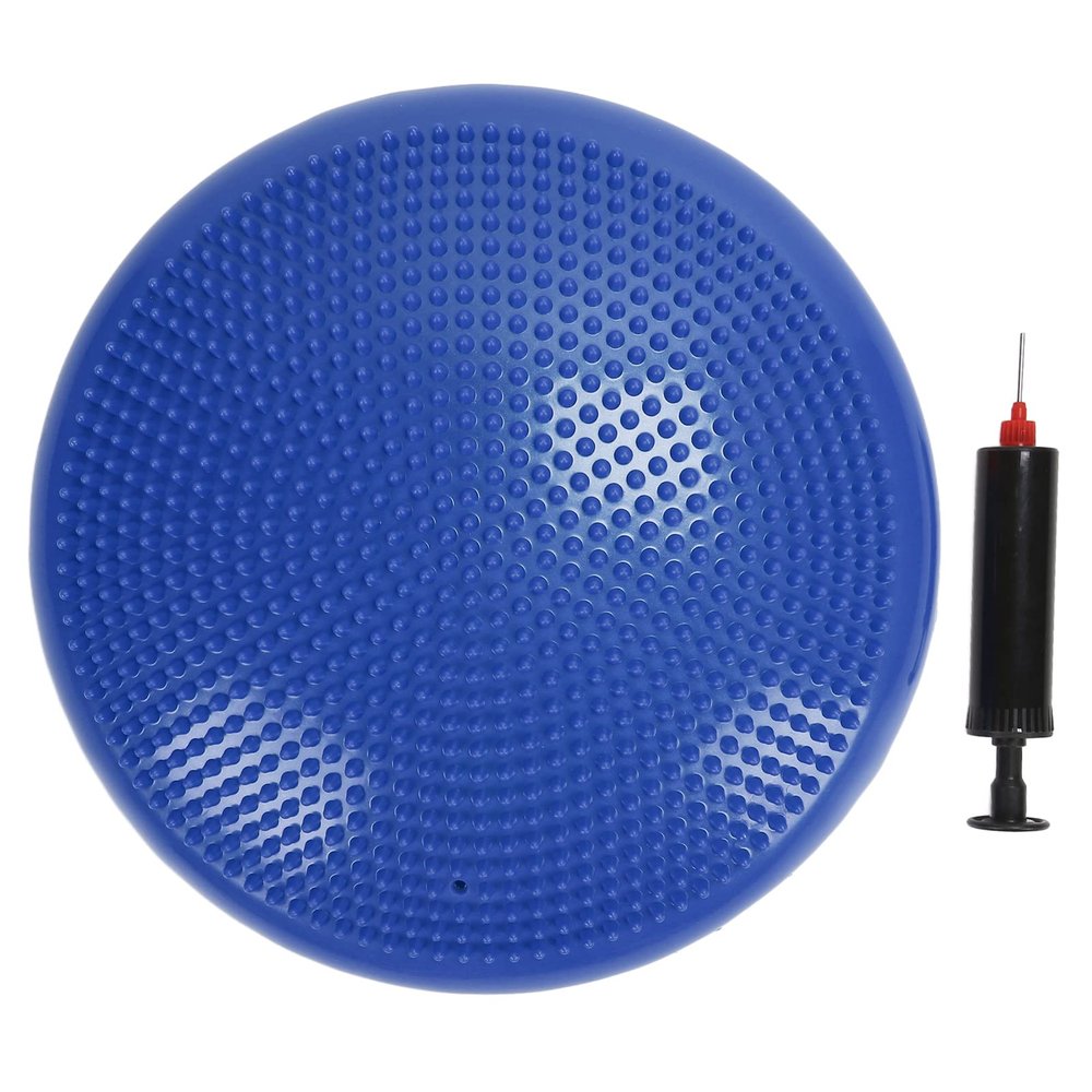 CHEOTIME Wobble Cushion Balance Disc, Wobble Disc and Wiggle Seat, Balance Pads for Physical Treatment, Balance Disc with Air Pump Wobble Cushion for Stability Workout (Blue)