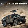 1/12 Scale RC Trail Truck, 2.4G Proportional Remote Control Off-Road Vehicle RTR, Military Style Model Car with LED Lights, Linked Steering Wheel, Openable Trunk, Type-C ChargingBasic/Army Green view 4