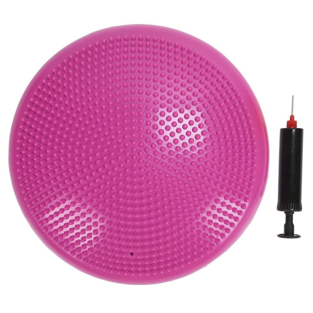 CHEOTIME Wobble Cushion Balance Disc, Wobble Disc and Wiggle Seat, Balance Pads for Physical Treatment, Balance Disc with Air Pump Wobble Cushion for Stability Workout (Pink)