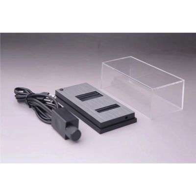 1:64 Scale Motorized Test Base & Constant Spin Electric Dyno Platform with Adjustable Wheelbase and Dust Cover for Diecast Model Cars (Compatible with Hot Wheels, Mini GT, Tomica) (Brushed Grey)