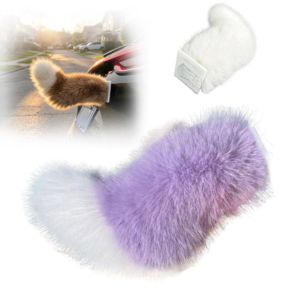 Remote Control Electric Car Tail, Cute Fuzzy Tail Car Decoration, Rechargeable Plush Animal Moving Tails with Voice & Touch Control, for SUV Bike Motorcycle (G)