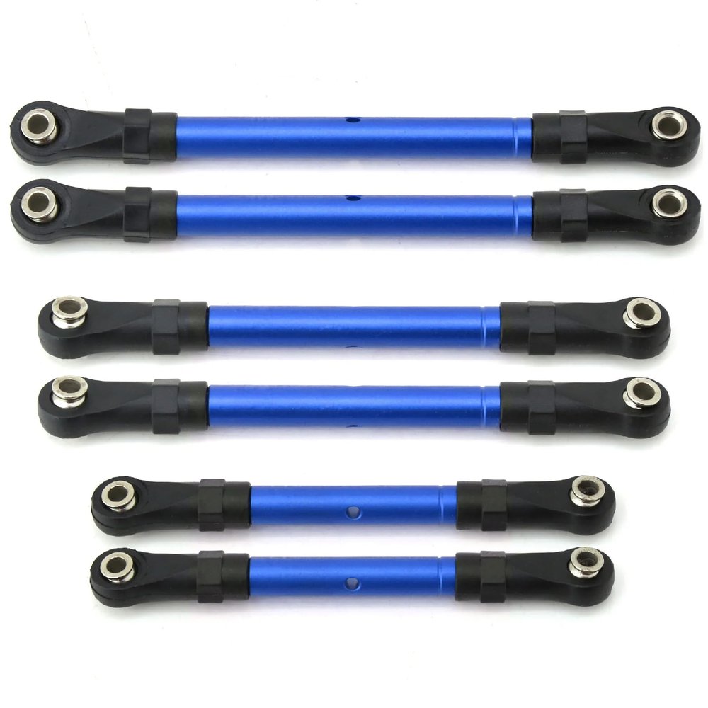 LEWAGH Metal Turnbuckles Pull Rod Link Rod Steering Rod Set for RC Slash Hoss Rustler Stampede 4x4 1/10 RC Car Upgrade Parts(Blue)