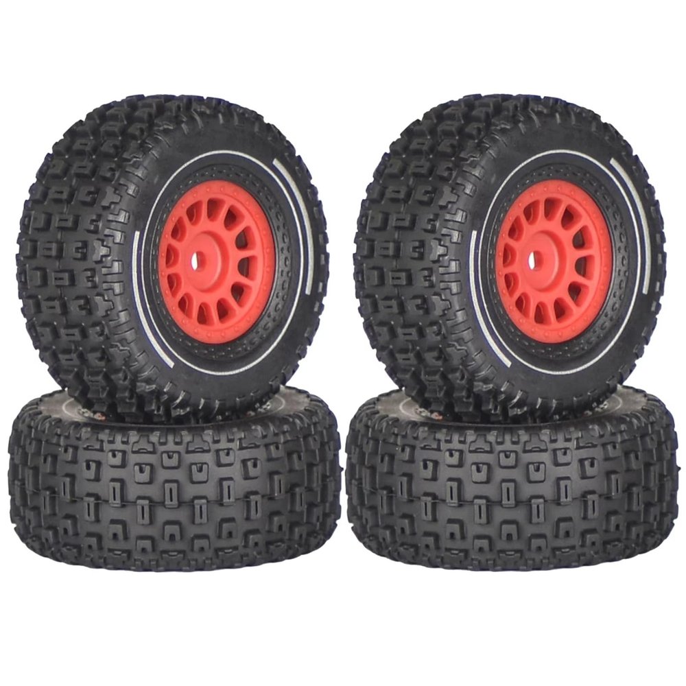 RC Car Tires Wheels Compatible With Arrma For Mini For MOJAVE For GROM 1/14 RC Car Upgrade 12mm Hex Wheel Tyres Accessory 4pcs 65mm Rubber Tires