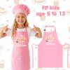 XLSXEXCL Kids Apron and Chef Hat Set, Adjustable Child Aprons view 4
