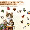 Wooden Puzzles for Adults, Cat Garden Wood Puzzles Adult, Unique Animal Shaped Wooden Jigsaw Puzzle, Creative Birthday Gifts for Friends/Family/Puzzle Lovers, Home Decor(M-11.4 * 11.3in 155pcs) view 3