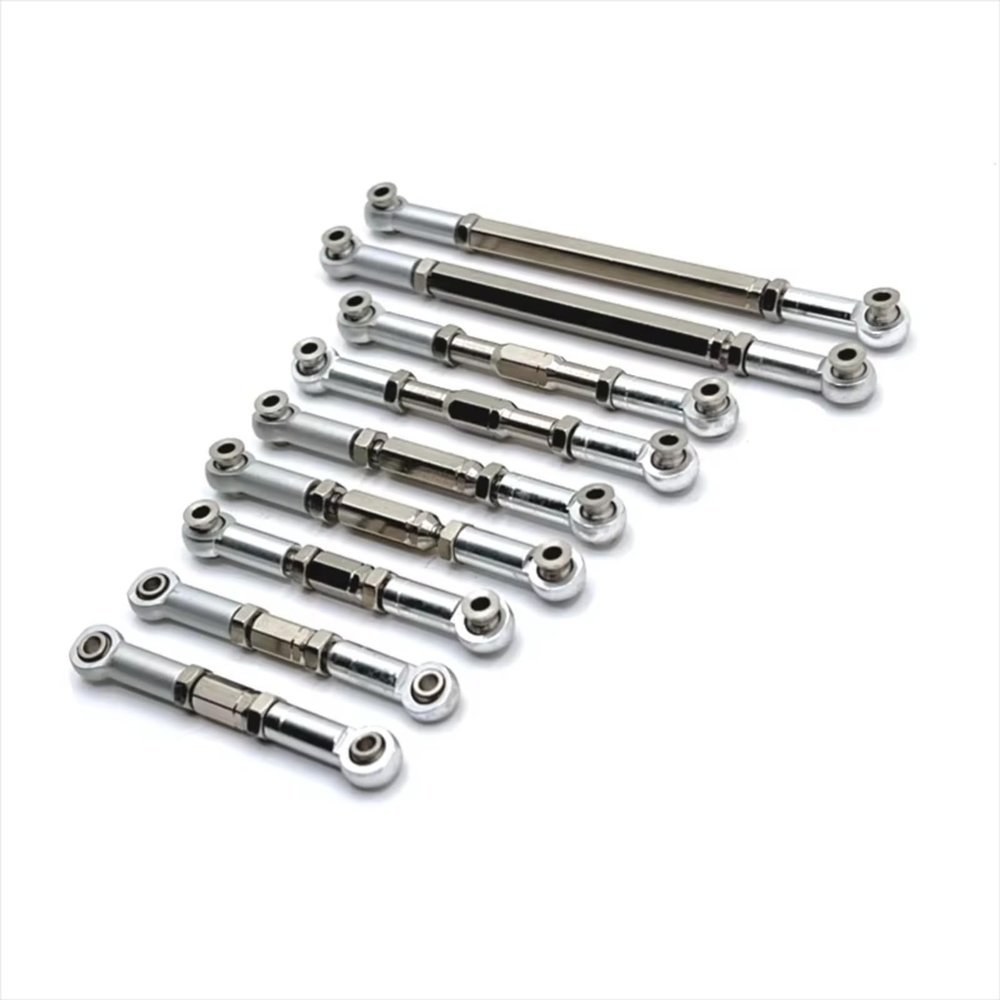 AQWBTYD Compatible with WLtoys 12429 1/12 RC Car Upgrade Replacement Parts Accessories Metal Pull Rod Steering Rod Set RC Assortment(Silver)