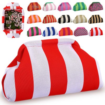 Sunnymove Mahjong Tile Bag,Red Purple,Thick Lines