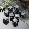 Yulizhi 10 Pieces Polyhedral D6 Dice Set, 6 Sided Dice 16mm Square Edge Dice for RPG MTG DND Table Games (Black) view 3