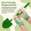 Otbushit 6PCS Toddler Gardening Set, Green Outdoor Garden Toy Set with Shovel & Rake, Wooden Handle & Metal Heads for Boys & Girls Ages 3+ view 3
