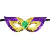 8Pcs Mardi Gras Eyes Mask,Full Color Half Face Carnival Favors Mask,Women Men Masquerade Sequins Eyes Masks for New Orleans Parades Halloween Birthday Supplies view 2