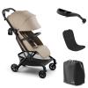 Mompush Velo Lightweight Travel Stroller, Compact & Airplane-Friendly for Baby and Toddler, Lie-Flat Seat, One-Hand Fold, with Leather Bumper Bar, Snack Tray, Raincover, Storage Bag & Cup Holder view 1