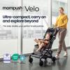 Mompush Velo Lightweight Travel Stroller, Compact & Airplane-Friendly for Baby and Toddler, Lie-Flat Seat, One-Hand Fold, with Leather Bumper Bar, Snack Tray, Raincover, Storage Bag & Cup Holder view 2