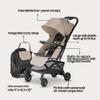 Mompush Velo Lightweight Travel Stroller, Compact & Airplane-Friendly for Baby and Toddler, Lie-Flat Seat, One-Hand Fold, with Leather Bumper Bar, Snack Tray, Raincover, Storage Bag & Cup Holder view 3