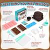 Glowsprout Chocolate Making Kit for Kids Ages 6+ Real DIY Chocolate Tools with 5 Molds (Flower, Tulip, Lollipop, Bar, Round), Adjustable Chef Apron+Hat+Sleeves, Visual Recipes STEM Gift view 3