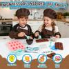 Glowsprout Chocolate Making Kit for Kids Ages 6+ Real DIY Chocolate Tools with 5 Molds (Flower, Tulip, Lollipop, Bar, Round), Adjustable Chef Apron+Hat+Sleeves, Visual Recipes STEM Gift view 4