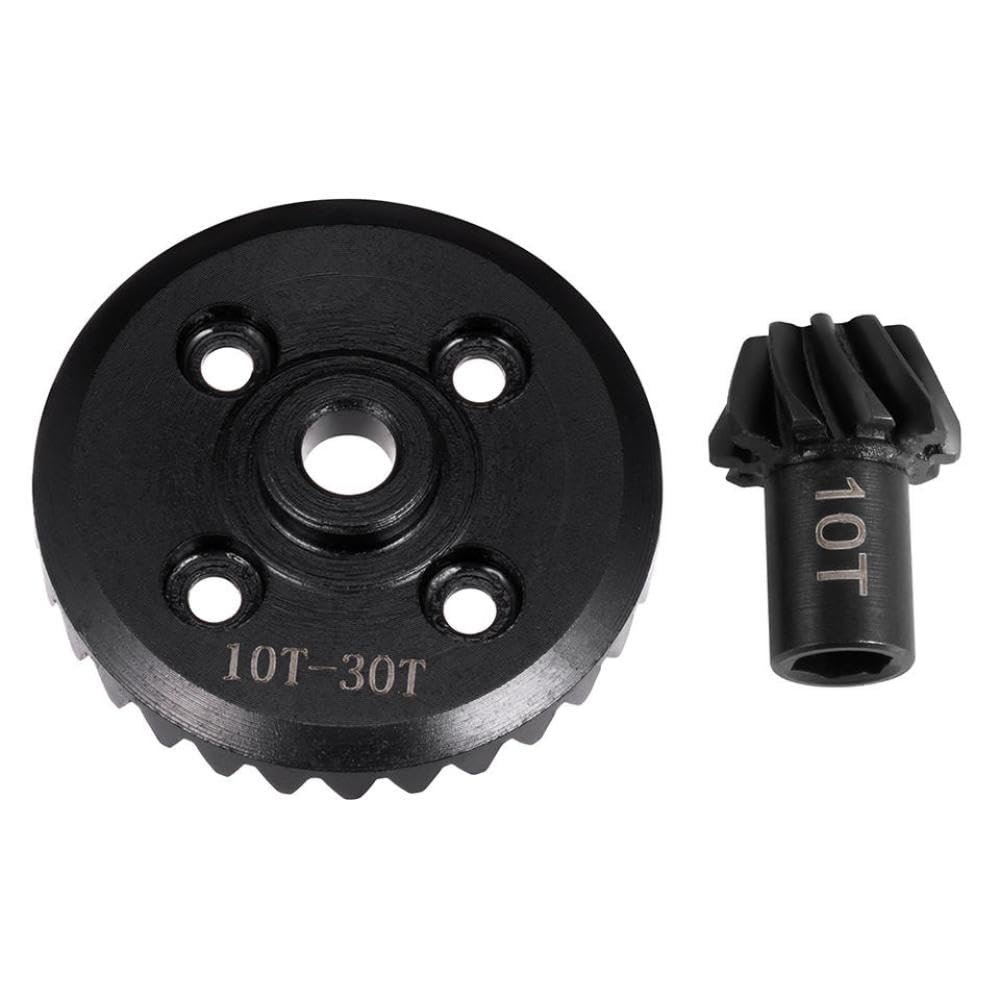 10T+30T Helical Bevel Gear Set 40CR Steel for 1/14 Scale RC Car Front Rear Axle Replacement Drivetrain Parts Compatible with 14210 14209 16208(Front)