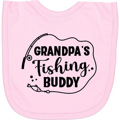 inktastic Grandpa's Fishing Buddy Newborn Bib Pink 48ba3