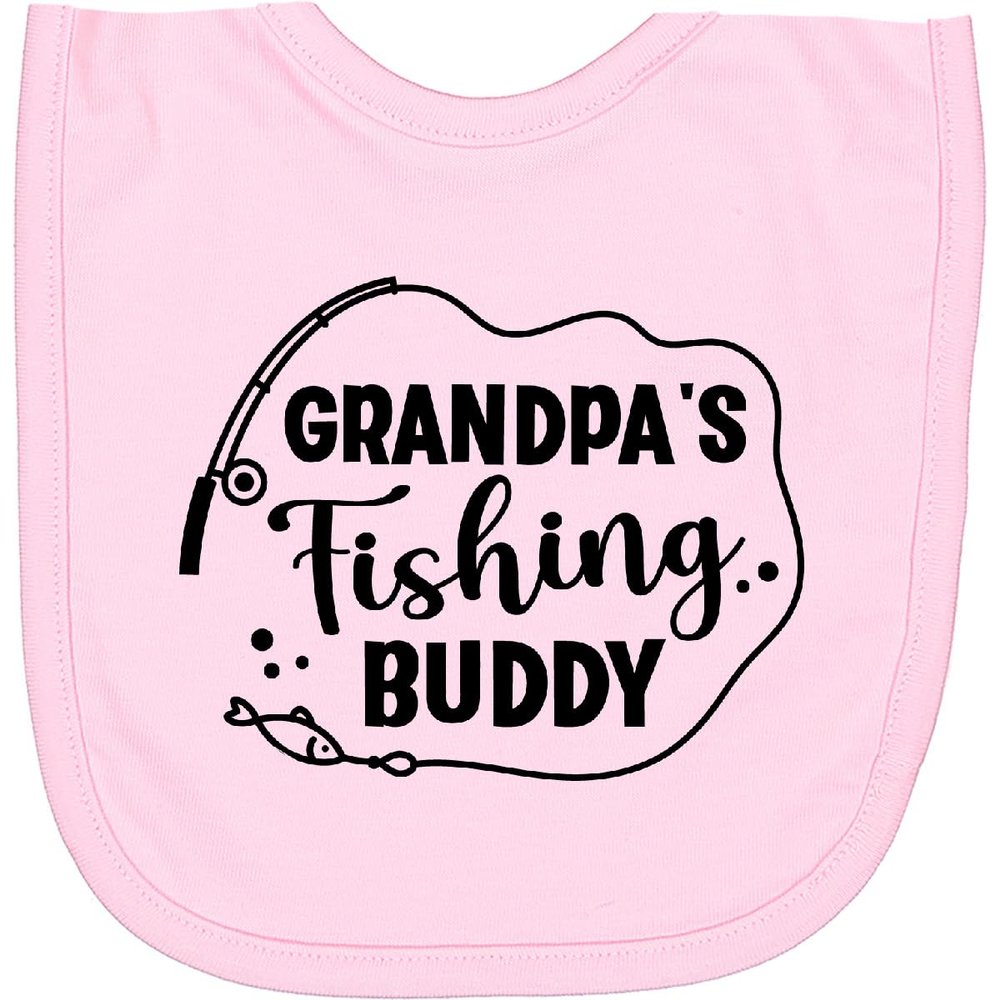 inktastic Grandpa's Fishing Buddy Newborn Bib Pink 48ba3