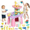 CRATIVWOOD Toddler Water Table for Kids - Sand and Water Table with 28PCS Toy Accessories & Rain Shower Sprinkler, Outdoor Sensory Water Play Table, STEM Toy Summer Gift for Boys Girls Ages 3-8 view 1