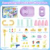 CRATIVWOOD Toddler Water Table for Kids - Sand and Water Table with 28PCS Toy Accessories & Rain Shower Sprinkler, Outdoor Sensory Water Play Table, STEM Toy Summer Gift for Boys Girls Ages 3-8 view 2