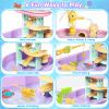 CRATIVWOOD Toddler Water Table for Kids - Sand and Water Table with 28PCS Toy Accessories & Rain Shower Sprinkler, Outdoor Sensory Water Play Table, STEM Toy Summer Gift for Boys Girls Ages 3-8 view 3