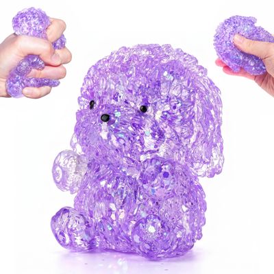 1Pcs Squishy Dog Stress Ball, Purple Stress Relief Animals Squishies