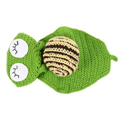 Alipis Snail Knitted Costume Set with Breathable Sleeping Sack and Stretchy Hat 37-39cm for Newborn 0-3 Months Photography Props Random Color