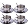CAKEEYUM Kids Tea Set Heat-Resistant Stainless Steel Children's Tea Set with 4 x 70ml Cups, 4 Saucers & Spoons Perfect for Girls & Boys Party Play view 1