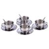 CAKEEYUM Kids Tea Set Heat-Resistant Stainless Steel Children's Tea Set with 4 x 70ml Cups, 4 Saucers & Spoons Perfect for Girls & Boys Party Play view 3