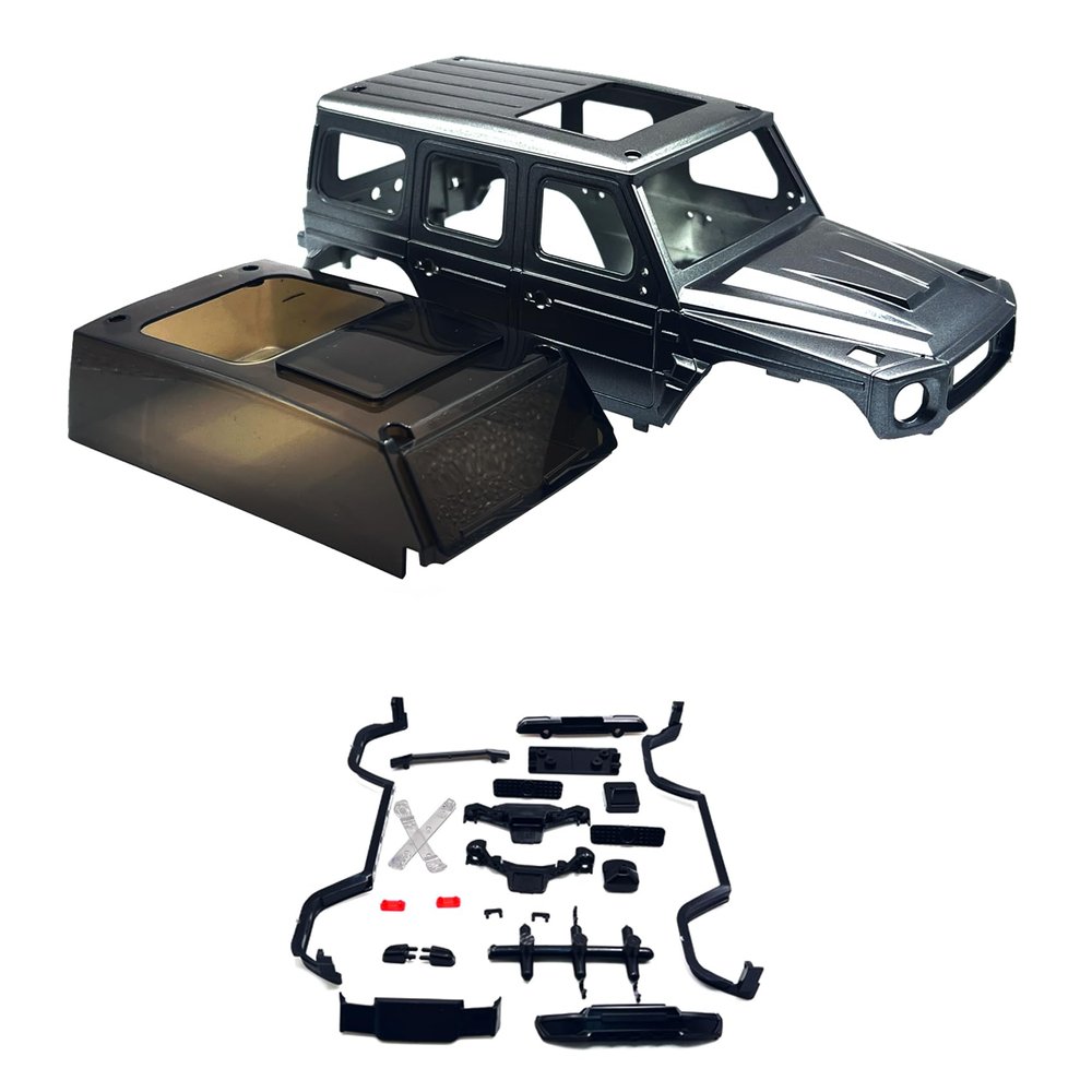 1/30 Scale RC Crawler Plastic Body Shell for Axial SCX30, 5.91x2.44x2.09 Inch, Direct Clip-On, SCX30 Upgrades with LED Mounts (Gray)