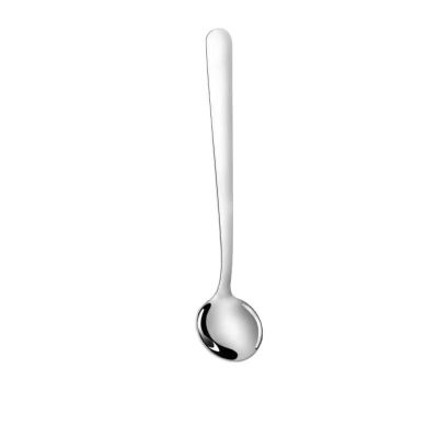 2PC- stainless steel cute little round spoon household fresh and exquisite personality -13CM- silver