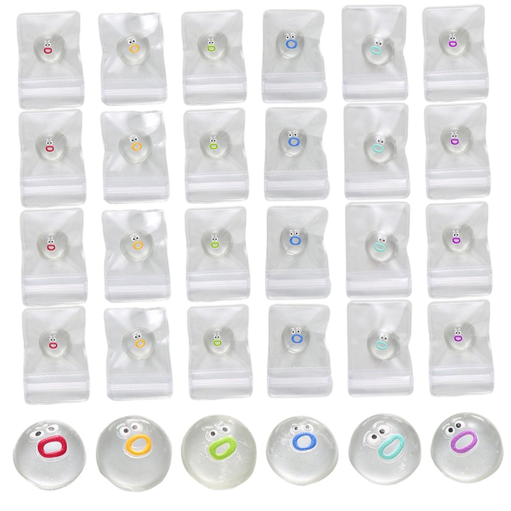 24 Packs Mini Stress Toys Soft Squeeze Toys with Funny Faces Sensory Fidget Toy for Adults Kids Cute Desk Toy for Anxiety Relief