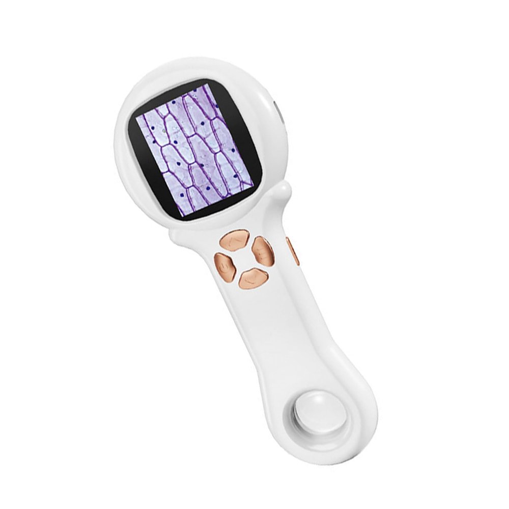 500x Handheld Portable Microscope for Digital USB Recharging Magnifier for Ages 6-12 Students (White