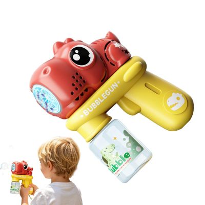 Electric Bubble Wand - Automatic Glow Foam Stick,Leak-Proof Dinosaur Design Handheld Bubble Machine,for Ages 3-8 Kids Boys Girls Adult Youth Night Party Backyard Birthday Lawn