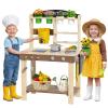 Babytronic Mud Kitchen, Wooden Outdoor Kitchen for Kids Age 3+, Play Kitchen Set with 19 Accessories, Play Sink with Running Water, Stove, Mud Table for Sensory Fun, Cooking, Planting, Toddler Gift view 1