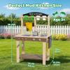 Babytronic Mud Kitchen, Wooden Outdoor Kitchen for Kids Age 3+, Play Kitchen Set with 19 Accessories, Play Sink with Running Water, Stove, Mud Table for Sensory Fun, Cooking, Planting, Toddler Gift view 2