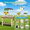 Babytronic Mud Kitchen, Wooden Outdoor Kitchen for Kids Age 3+, Play Kitchen Set with 19 Accessories, Play Sink with Running Water, Stove, Mud Table for Sensory Fun, Cooking, Planting, Toddler Gift view 3