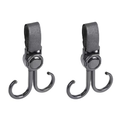 60 PCS Rotatable Double Hooks Baby Stroller Travel Accessories Shopping Prop Multifunctional Portable Plastic Hook Pram