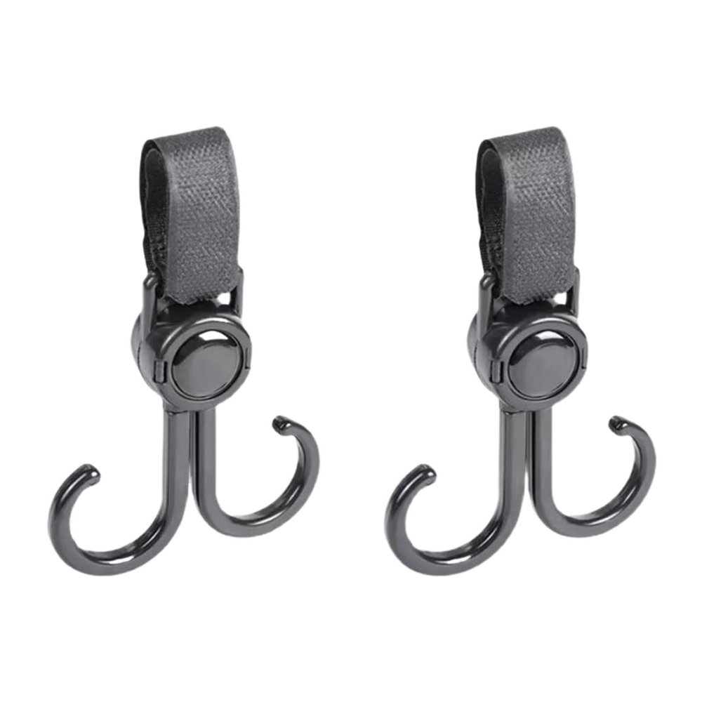 60 PCS Rotatable Double Hooks Baby Stroller Travel Accessories Shopping Prop Multifunctional Portable Plastic Hook Pram