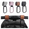 6pcs Baby Stroller Hooks Clips PU Leather Rotatable Cart Organizer Pram Hook Rotate 360 Degree Accessories(Pink) view 2