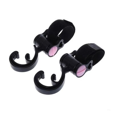 8 Pcs Baby Stroller Hook Multifunctional Basket Strap Bag Hanger Grip Accessories Pram for Diaper Changing Bags Clothing(Pink)