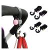 8 Pcs Baby Stroller Hook Multifunctional Basket Strap Bag Hanger Grip Accessories Pram for Diaper Changing Bags Clothing(Pink) view 4