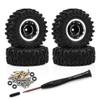 4PCS 0.7'' Aluminum Alloy Wheel Rim Tires Wheels RC Upgrade Parts for AXIAL 1/30 SCX30 Chevrolet K10, Ford Bronco, Wrangler JLU RC Climbing Car (Black Type D) view 1