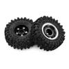 4PCS 0.7'' Aluminum Alloy Wheel Rim Tires Wheels RC Upgrade Parts for AXIAL 1/30 SCX30 Chevrolet K10, Ford Bronco, Wrangler JLU RC Climbing Car (Black Type D) view 3