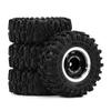 4PCS 0.7'' Aluminum Alloy Wheel Rim Tires Wheels RC Upgrade Parts for AXIAL 1/30 SCX30 Chevrolet K10, Ford Bronco, Wrangler JLU RC Climbing Car (Black Type D) view 4