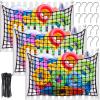 SATINIOR 3 Pack Large Pool Float Storage Net with Hook and Ties 63" x 43" view 1